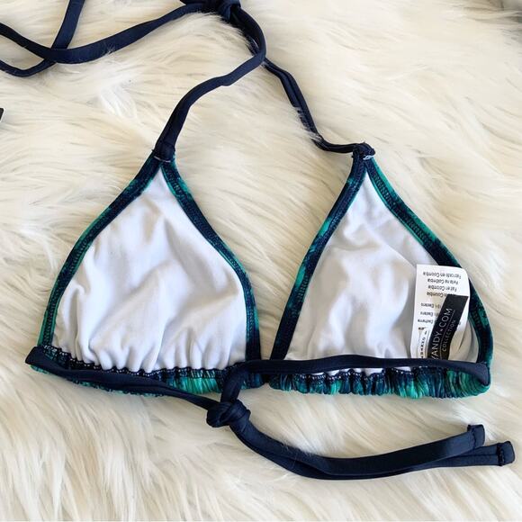 Yandy Two Piece Teal & Blue Tie Dye Bikini Set Adjustable Small NEW WITH TAGS - Picture 8 of 16